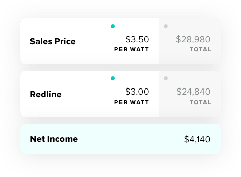 Solar quote controls